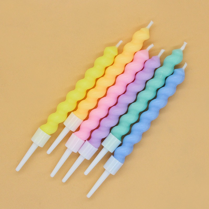 - Nến xoắn to cầu vồng - Trang trí bánh sinh nhật bánh kem