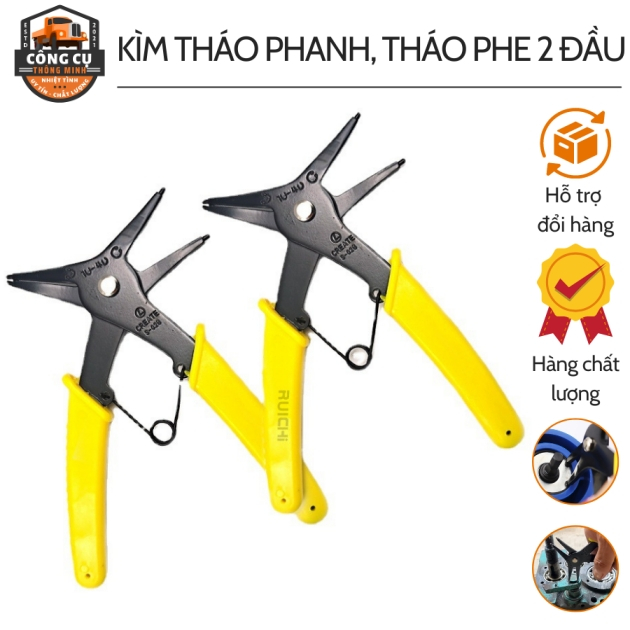 Kìm Tháo Phanh, Phe 2 Đầu, Dụng Cụ Tháo Lắp Phe Trong, Phe Ngoài, Kìm Phanh