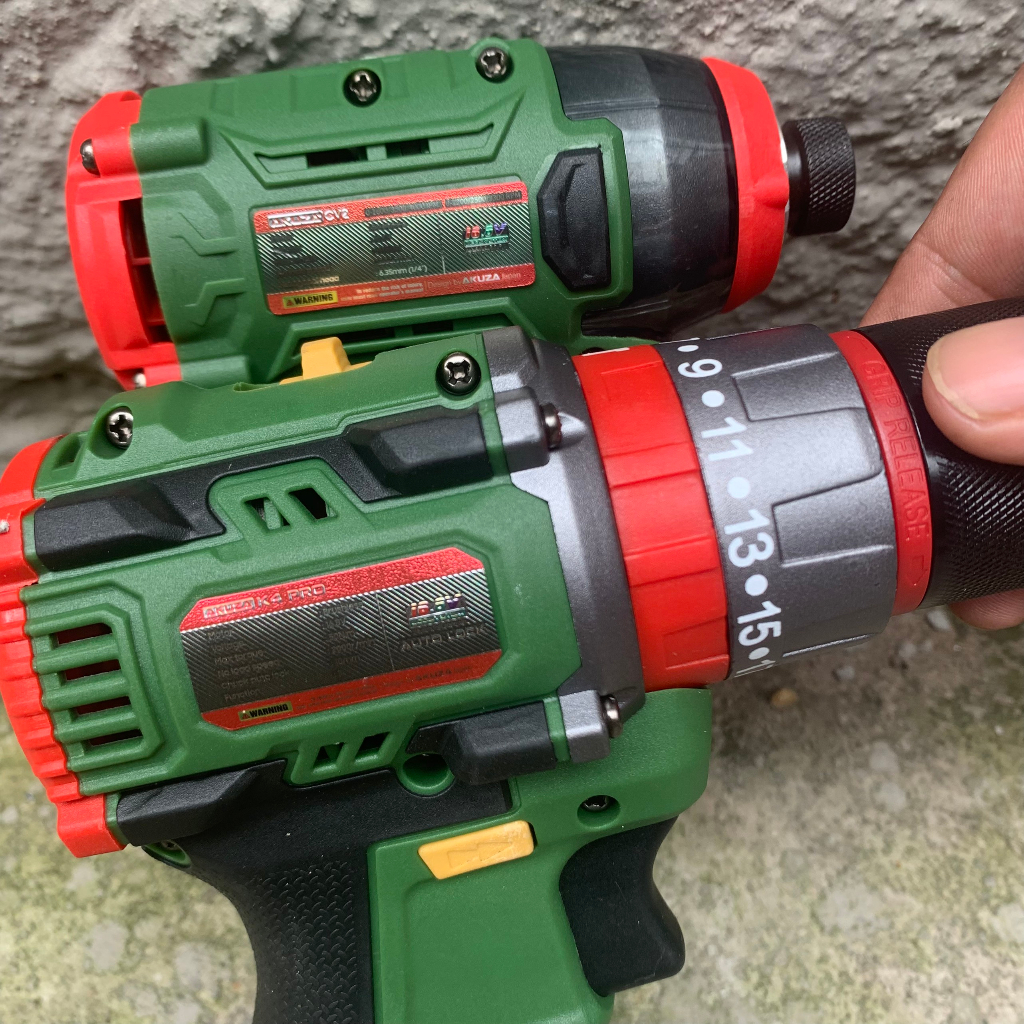 Combo máy khoan búa 10mm akuza k4 + máy chuyên vít có búa akura cv2