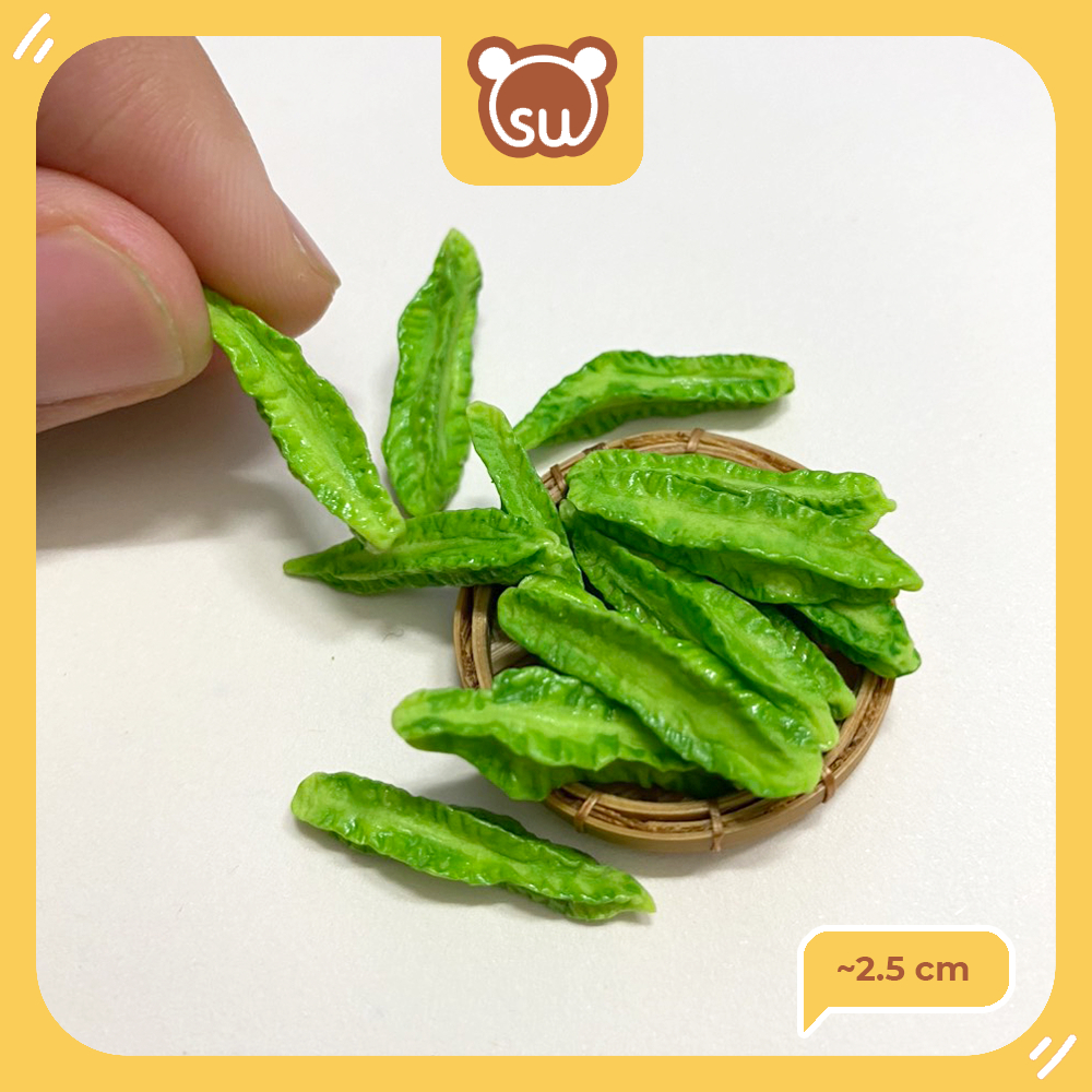Mô hình đậu rồng (1trái / k kèm phụ kiện), minifood/miniature, đồ ăn tí hon, đồ ăn mini mô hình cho búp bê