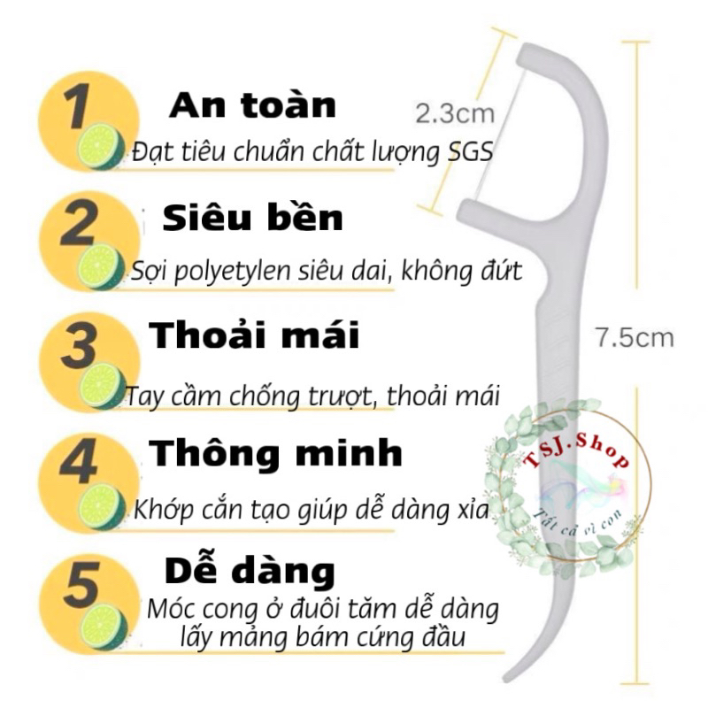 Tăm chỉ nha khoa gói 100 chiếc đóng gói riêng biệt, tăm đám cưới