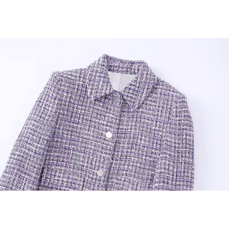 SET DẠ TWEED TÍM PASTEL ZR XUẤT