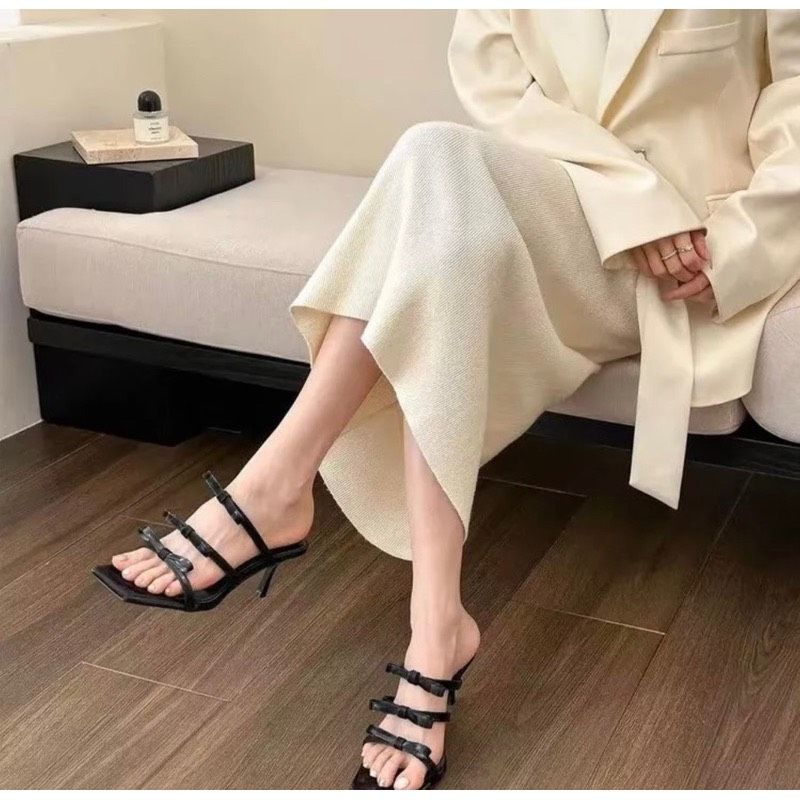 Cao gót nữ Bigsize quai nơ mảnh tiểu thư gót nhọn 5 phân G106