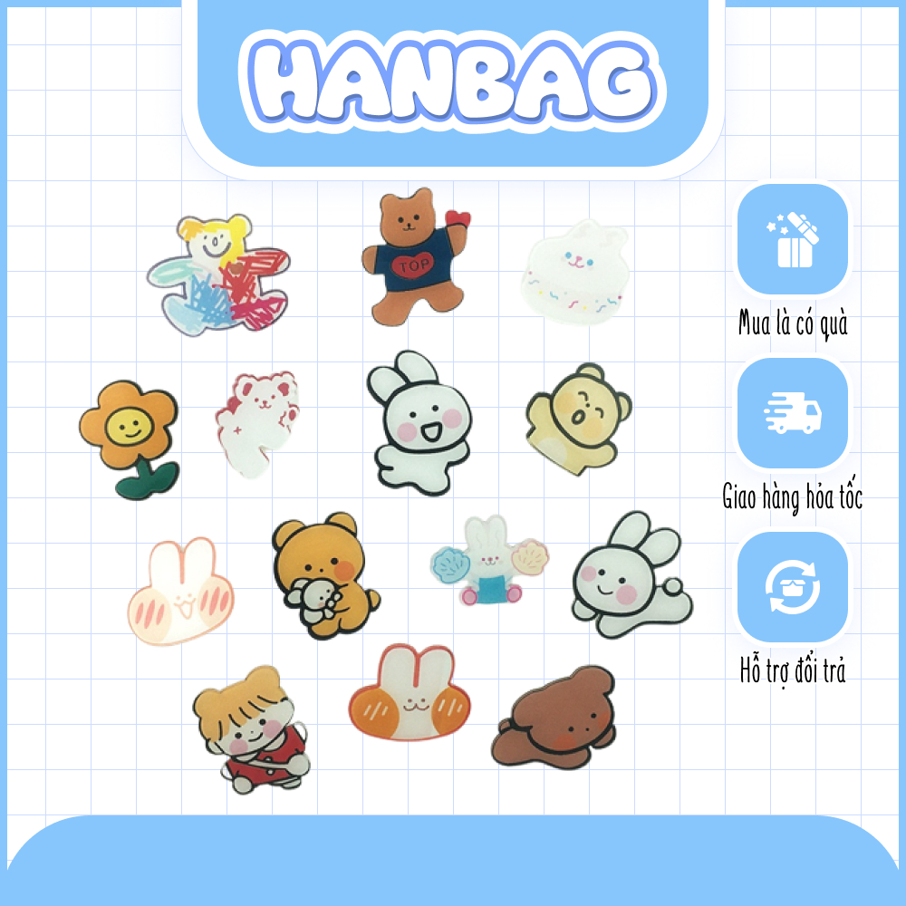 Sticker gắn balo, túi vải dễ thương cute HBS01