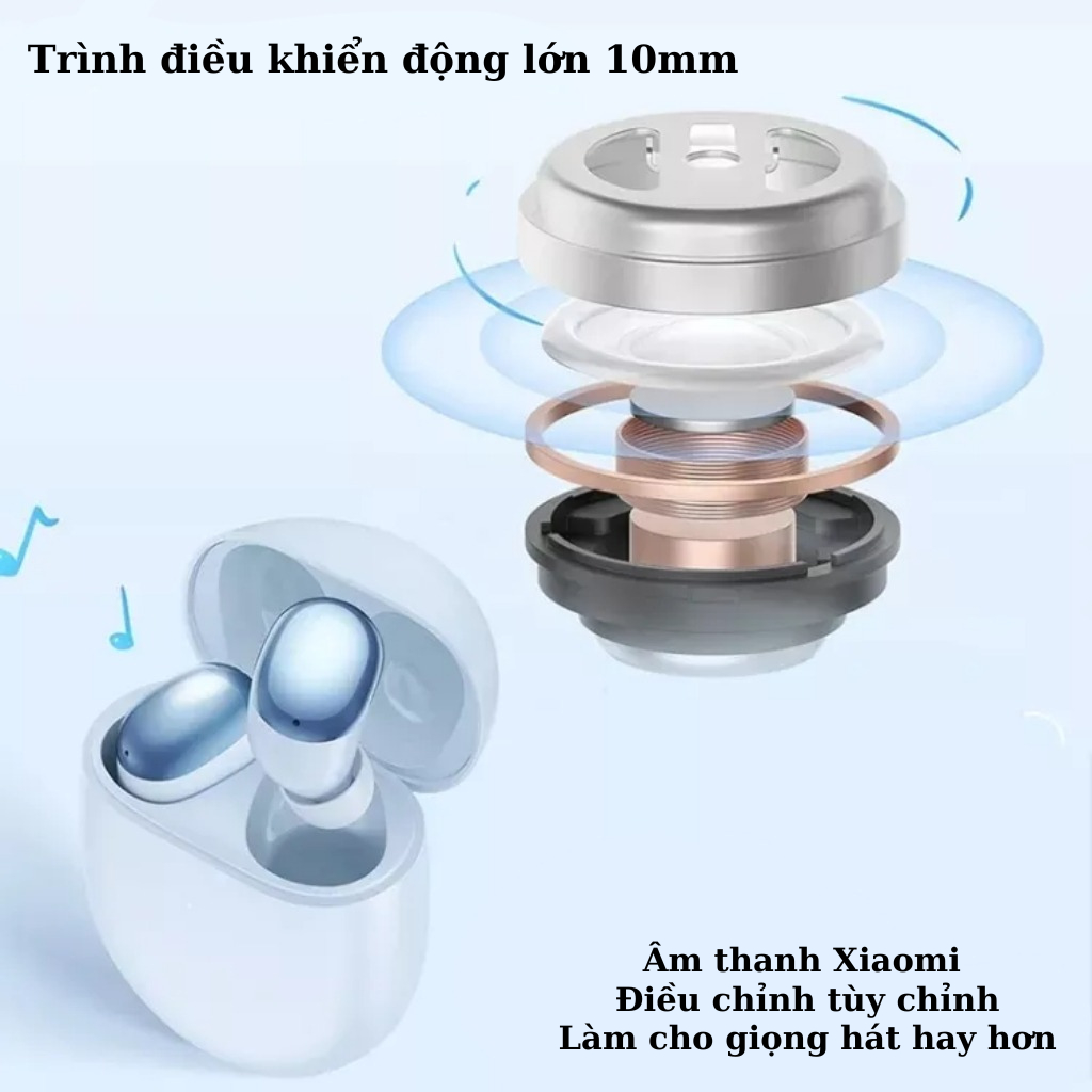 Tai nghe nhét tai không dây Redmi Buds 4 bluetooth 5.2 chống ồn bass căng phù hợp cho thể thao
