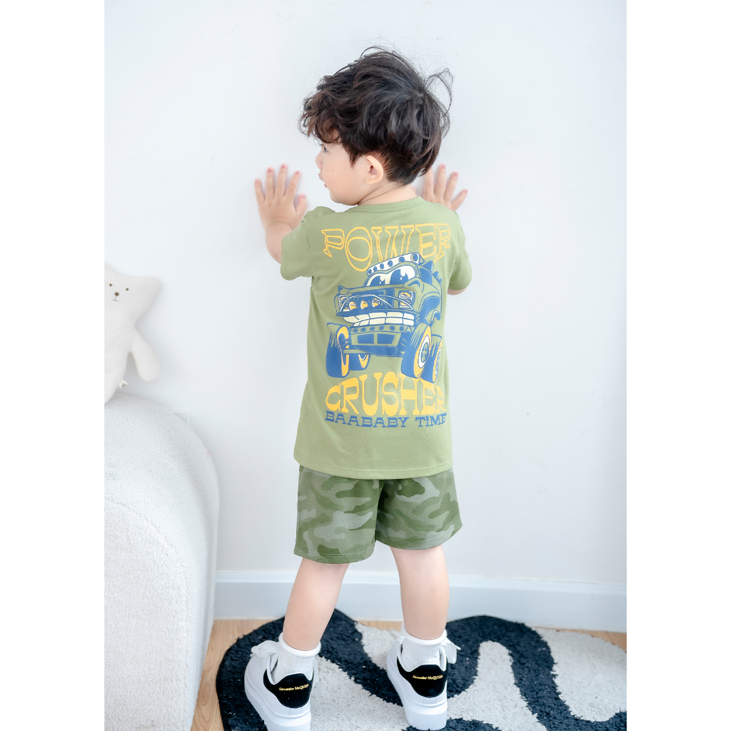 Áo thun ngắn tay bé trai in họa tiết, áo cộc 100% cotton cho bé từ 4 tuổi - 10 tuổi Baa Baby - B-BK-AT02N-07