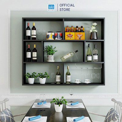 Kệ Gỗ Treo Tường Chữ Nhật Nhiều Ngăn SIB Decor Để Sách Khổ A4, Đồ Dùng Trang Trí, Tranh Ảnh KT223