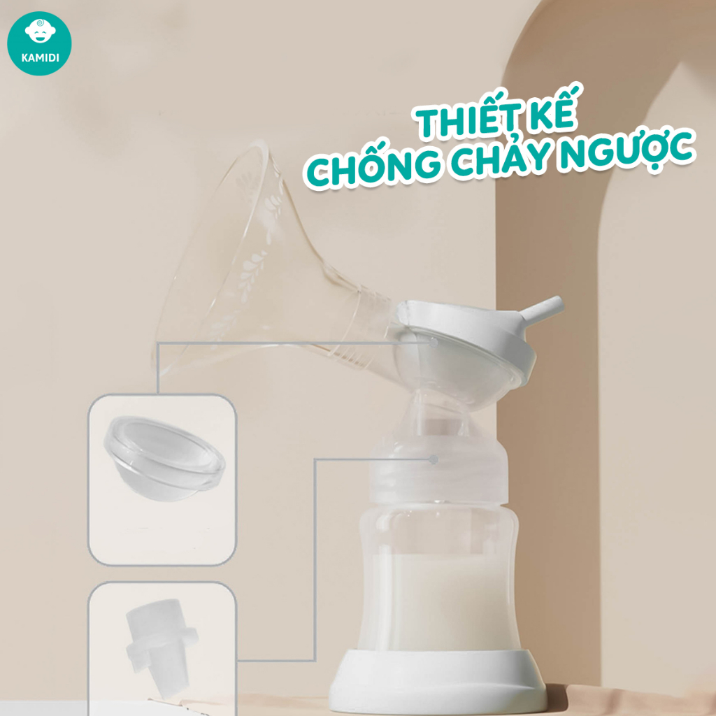 Máy hút sữa Silicon Kamidi Max chính hãng phễu silicon với 9 cấp độ hút