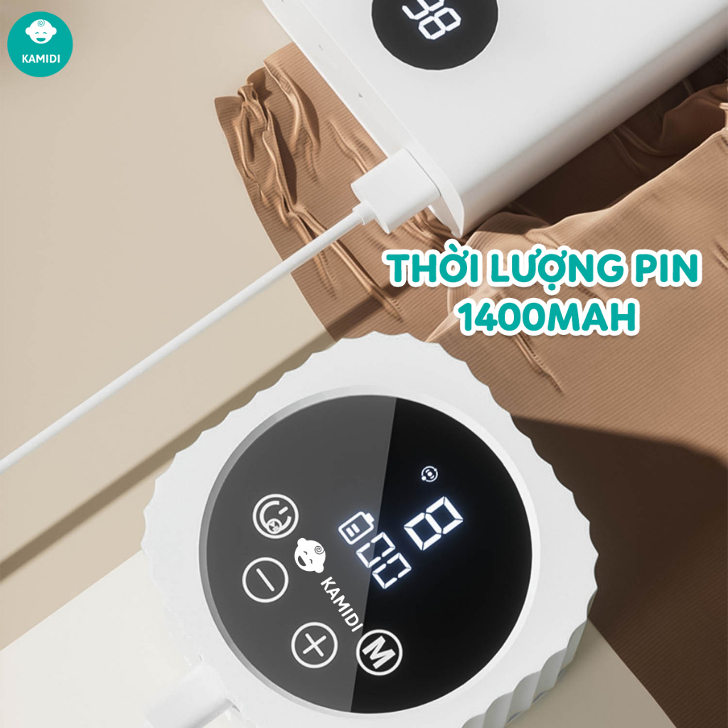 Máy hút sữa Silicon Kamidi Max chính hãng phễu silicon với 9 cấp độ hút