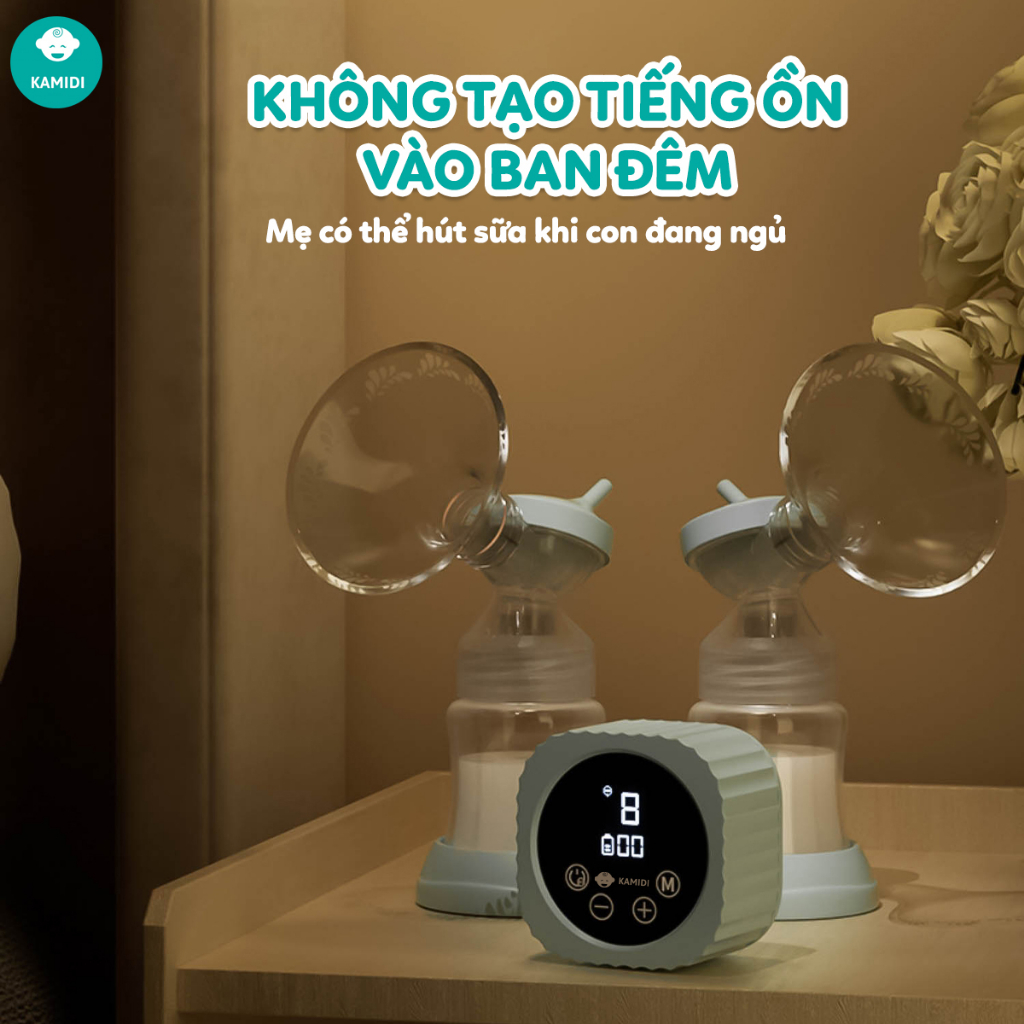 Máy hút sữa Silicon Kamidi Max chính hãng phễu silicon với 9 cấp độ hút