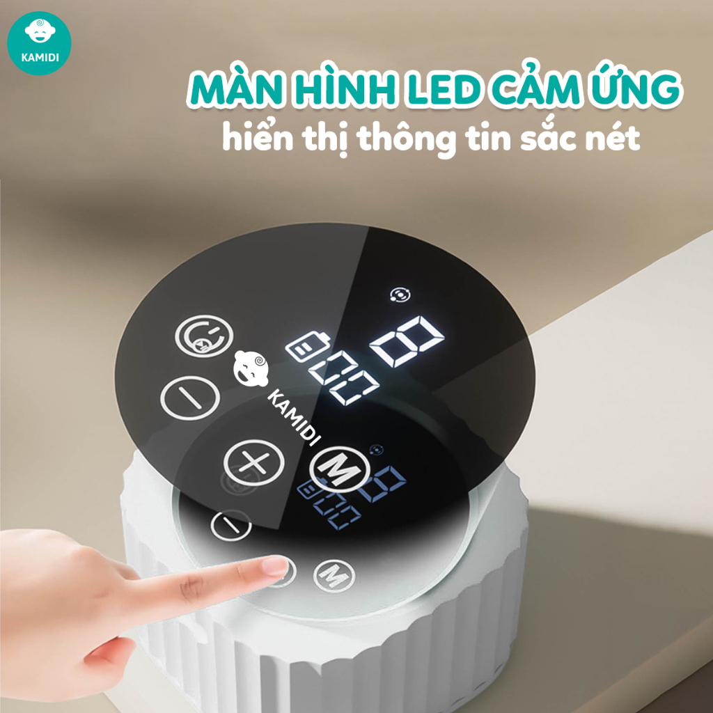 Máy hút sữa Silicon Kamidi Max chính hãng phễu silicon với 9 cấp độ hút