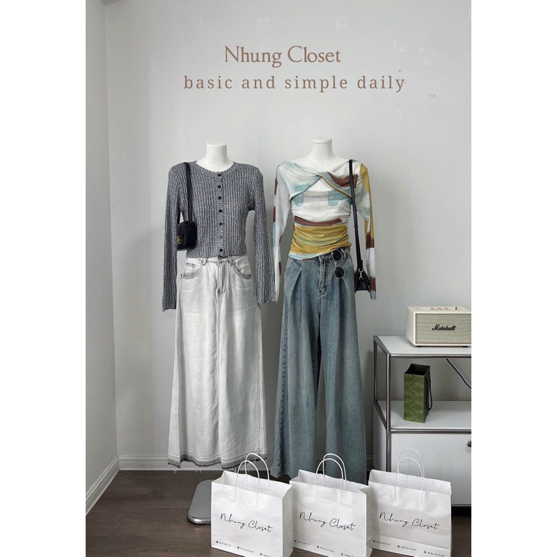 Chân váy jean màu xám trendy 9726