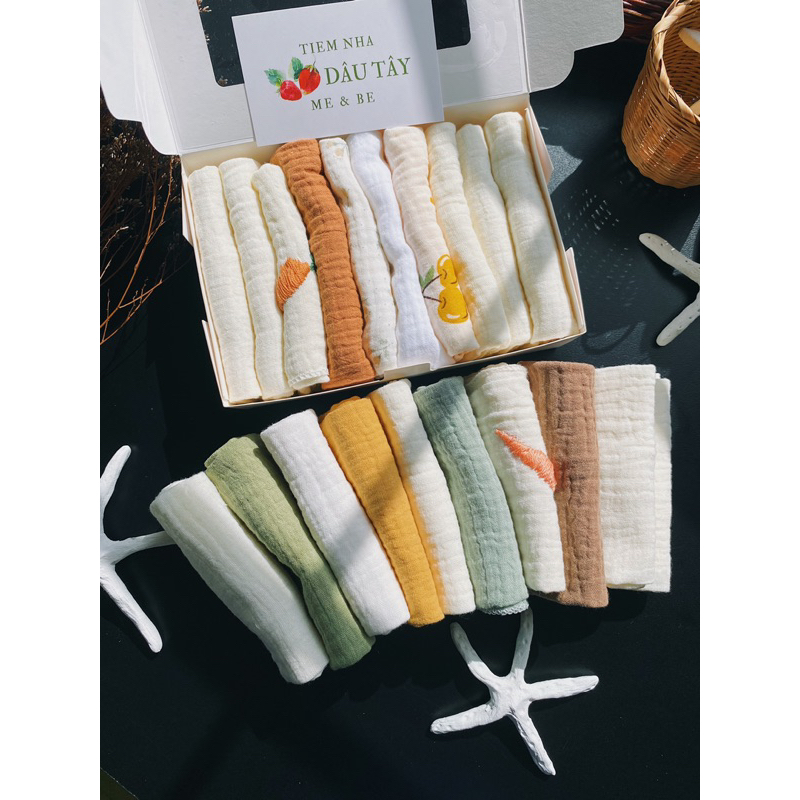 𝚝𝚒𝚎𝚖𝚗𝚑𝚊𝚍𝚊𝚞𝚝𝚊𝚢 - Khăn sữa xô muslin set 6-10 cái/hộp