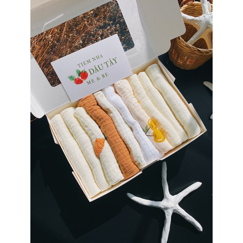 𝚝𝚒𝚎𝚖𝚗𝚑𝚊𝚍𝚊𝚞𝚝𝚊𝚢 - Khăn sữa xô muslin set 6-10 cái/hộp