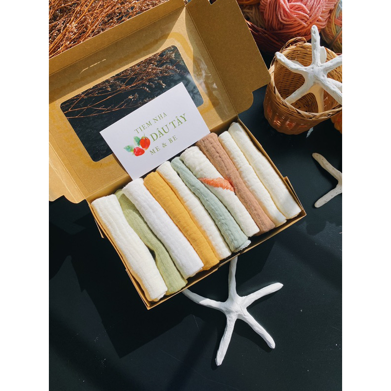𝚝𝚒𝚎𝚖𝚗𝚑𝚊𝚍𝚊𝚞𝚝𝚊𝚢 - Khăn sữa xô muslin set 6-10 cái/hộp