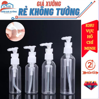 Chai Lọ Nhựa PET Dạng(Vòi Nhấn)Chiết Mỹ Phẩm, Nước Rửa Tay Sữa Rửa Mặt Dầu Gội Sữa Tắm 50ml,100ml