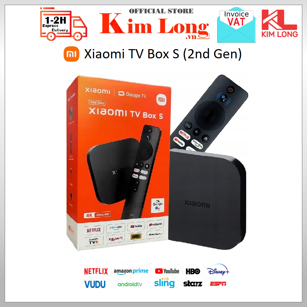 Mibox S Gen 2 - Digiworld Chính hãng Android TV Box Mibox S Xiaomi 4K(3840 x 2160p) 2GB/8GB, Wifi 2.4/5GHz Bluetooth 5.2