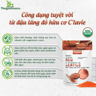 Đậu lăng đỏ hữu cơ C'lavie 200g