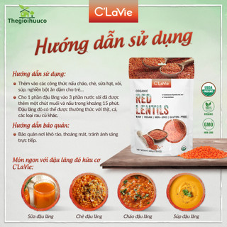 Đậu lăng đỏ hữu cơ C'lavie 200g