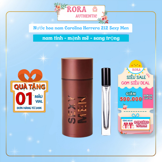 Nước hoa nam Carolina Herrera 212 Sexy Men dầu thơm nam tính, quyến rũ, mạnh mẽ, hấp dẫn và sang trọng