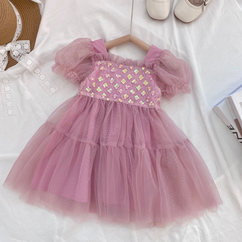 Sale Đầm voan lụa bé gái