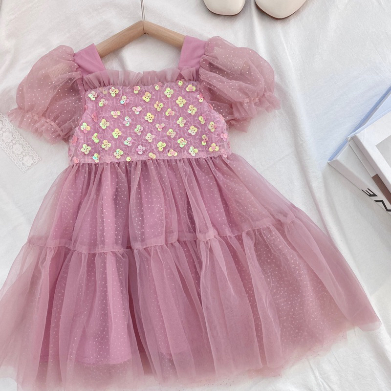 Sale Đầm voan lụa bé gái