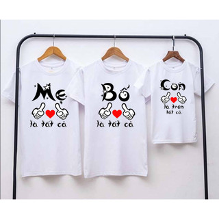 100% vải cotton 4 chiều loại 1 Áo thun gia đình bố mẹ con là tất cả
