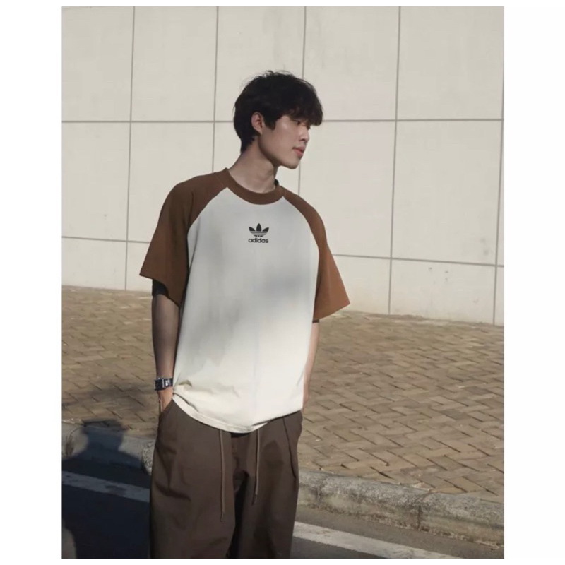 Áo thun Raglan ADIDAS biglogo phối tay cao cấp, áo phông hàn quốc xuất xịn