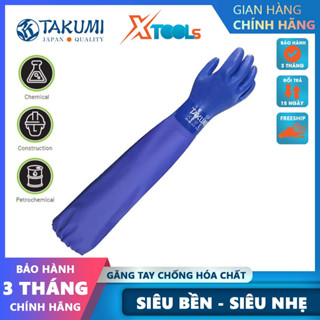 Găng tay chống hóa chất Takumi PVC600X găng tay chống axit - dầu nhớt - chất tẩy rửa - lót cotton thông thoáng