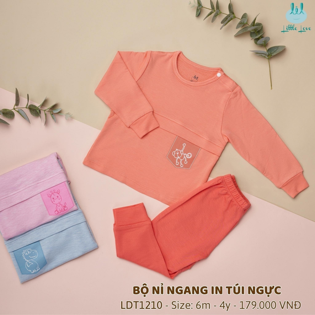 Bộ quần áo dài nỉ smoothy co giãn tốt cho bé LiL Little Love