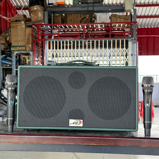 Loa karaoke xách tay AT T18 PRO di động công suất lớn - thiết kế kích thước nhỏ gọn với chất liệu da bọ gỗ