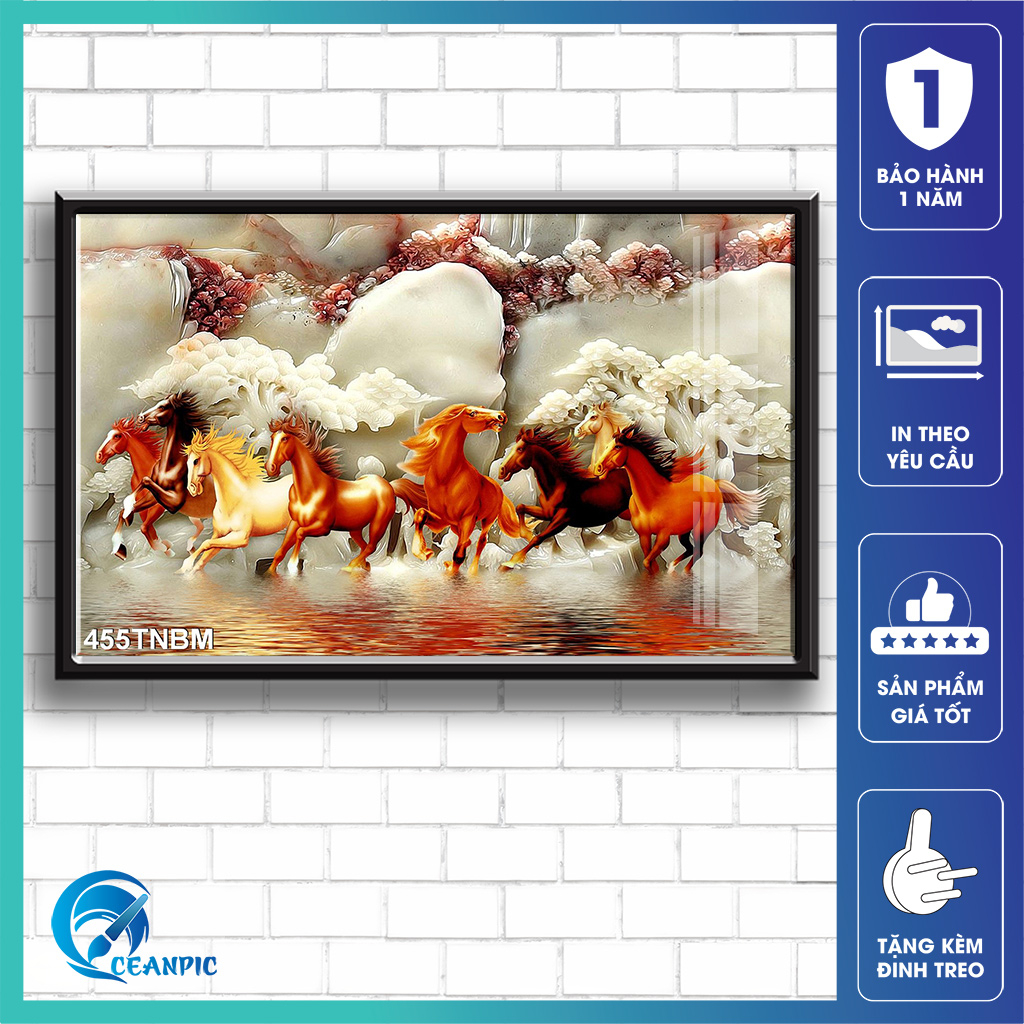 Tranh Ngựa Mã Đáo Thành Công CEANPIC Dùng Treo Tường, Decor Phòng Khách, Phòng Ngủ