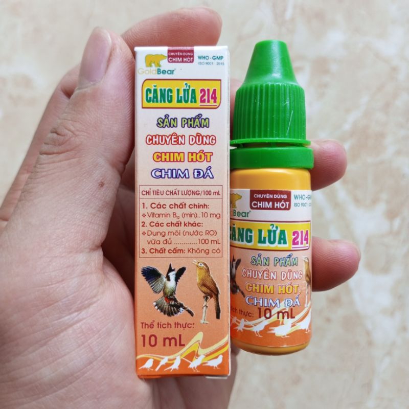 CĂNG LỬA 214 10ml: Hót hay, căng giọng, cho chim đá, chim cảnh.