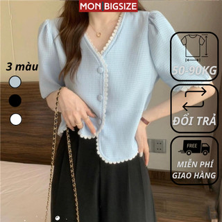 Áo bigsize nữ kiểu cổ tim viền dự tiệc đi chơi MON big size 50 - 90kg