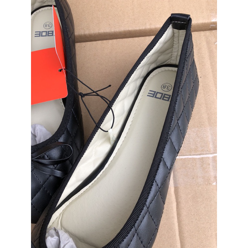 BE18 - Giày Bệt Búp Bê Nữ Mầu Kem Mầu Đen