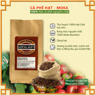 Cà phê moka gói 250gr - 100% hạt cà phê rang xay mộc nguyên chất - đông sơn