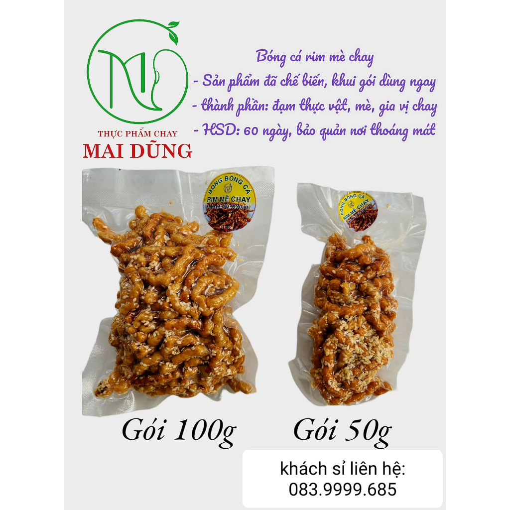 Bóng Cá chay rim mè gói 50g và 100g giá tại cơ sở