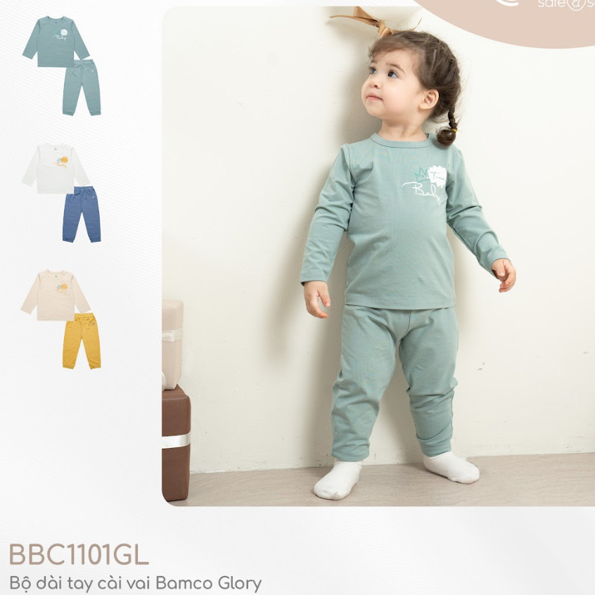 Bộ quần áo dài tay cài vai Bu, Bubaby Kyomi intermix BBC001.02 cho bé 6m - 4Y