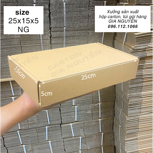 50 hộp carton NẮP GÀI 25x15x5 đựng mỹ phẩm, quà tặng, sách, sổ