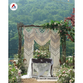 Rèm trang trí tiệc sự kiện ngoài trời, phông nền đám cưới, rèm cửa Macrame, nhiều mẫu đẹp độc đáo