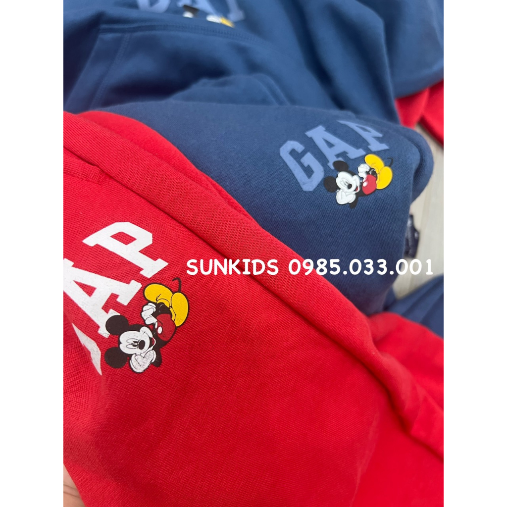 Bộ thu đông bé trai bé gái nỉ bông mềm hình Mickey 2 màu