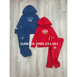 Bộ thu đông bé trai bé gái nỉ bông mềm hình Mickey 2 màu