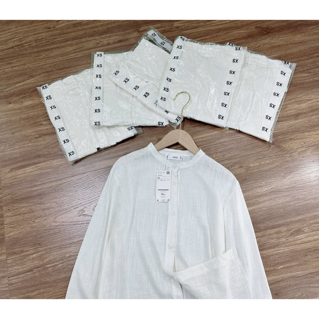 Áo Sơmi MNG linen tưng hàng dư xịn, hàng full tem tag hãng