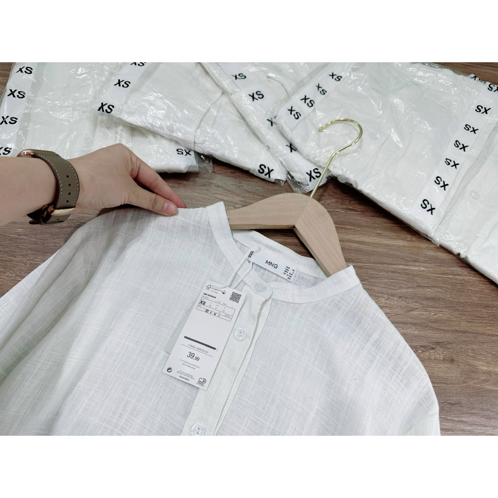 Áo Sơmi MNG linen tưng hàng dư xịn, hàng full tem tag hãng