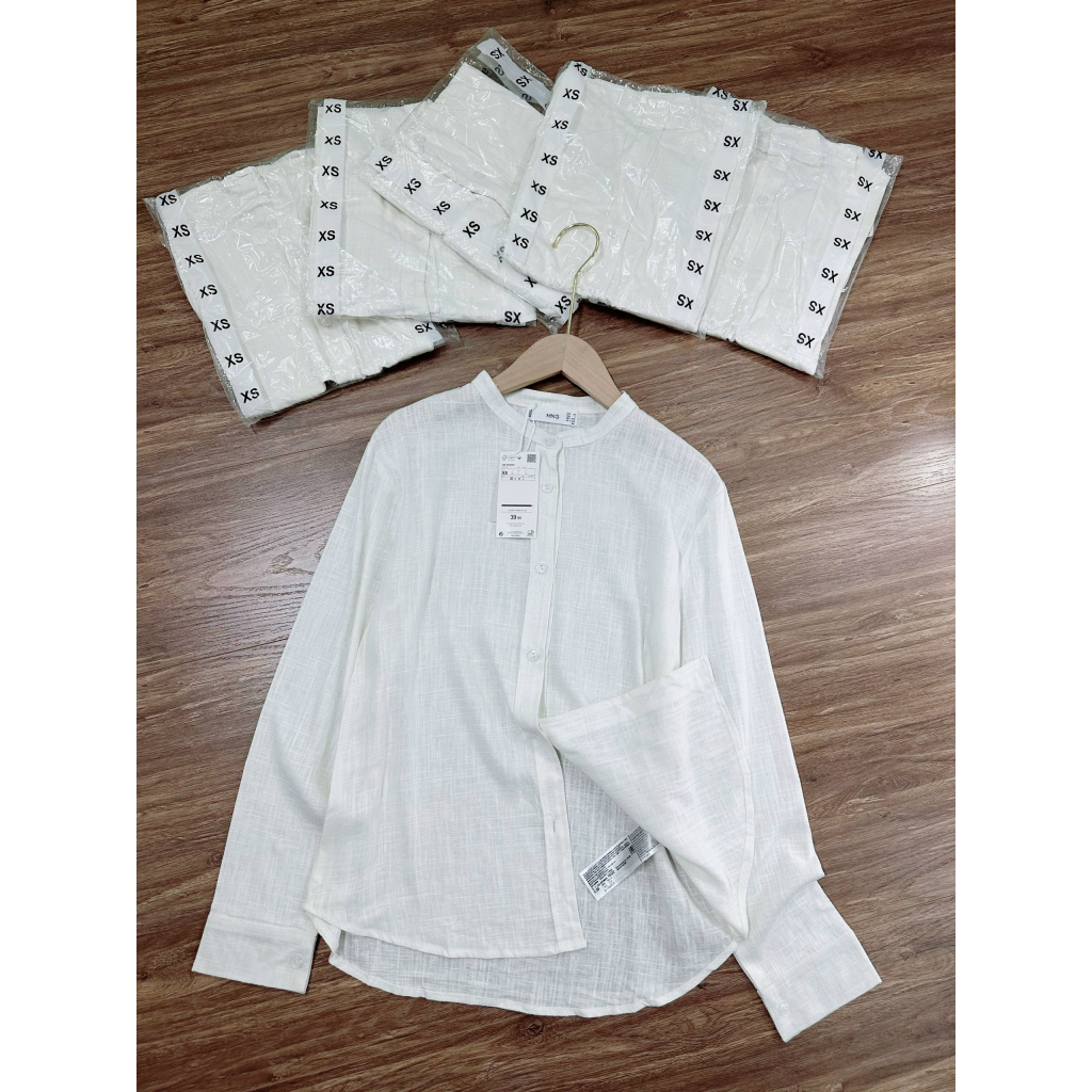 Áo Sơmi MNG linen tưng hàng dư xịn, hàng full tem tag hãng