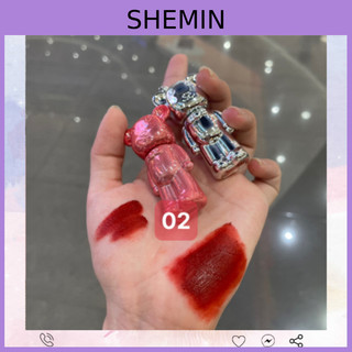 Son móc khóa gấu Bearbrick ZVEV nhung lì mềm mịn môi SHEMIN
