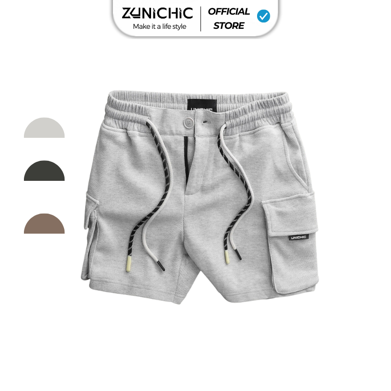 Quần Lửng Nam Màu Xám,Đen, Trắng, Đen, Nâu Quần Short Nam Tập Gym, Chạy Bộ QDTH271 Unichic