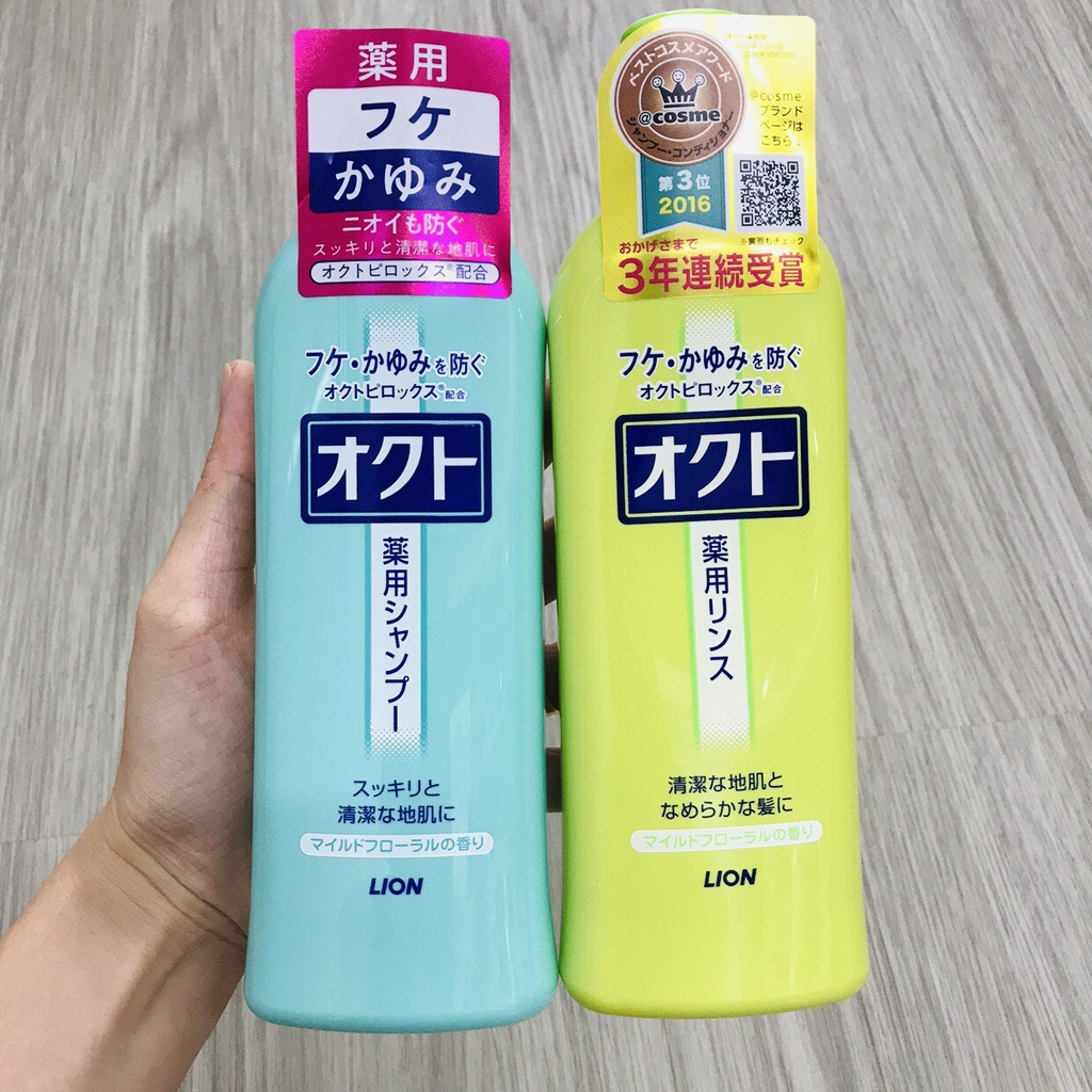 Set Gội Xả Lion Ngăn Gàu Okuto Nhật Bản - Chai 320ml