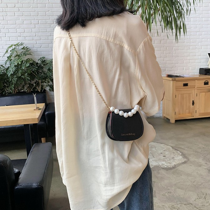 Túi xách nữ thời trang đeo chéo mini kèm ngọc thời trang pamoli _ TDC274