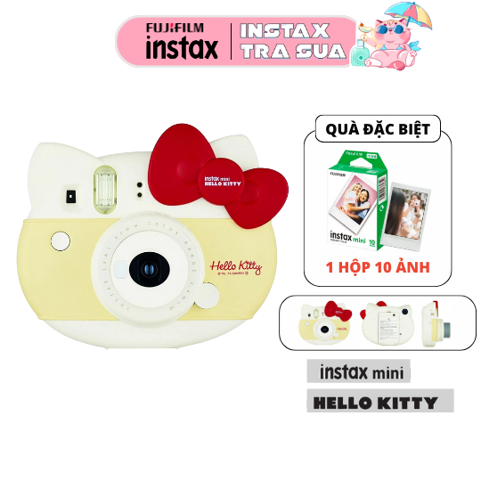 Máy chụp ảnh lấy liền Instax Mini Hello Kitty - Tặng kèm 10 tấm film